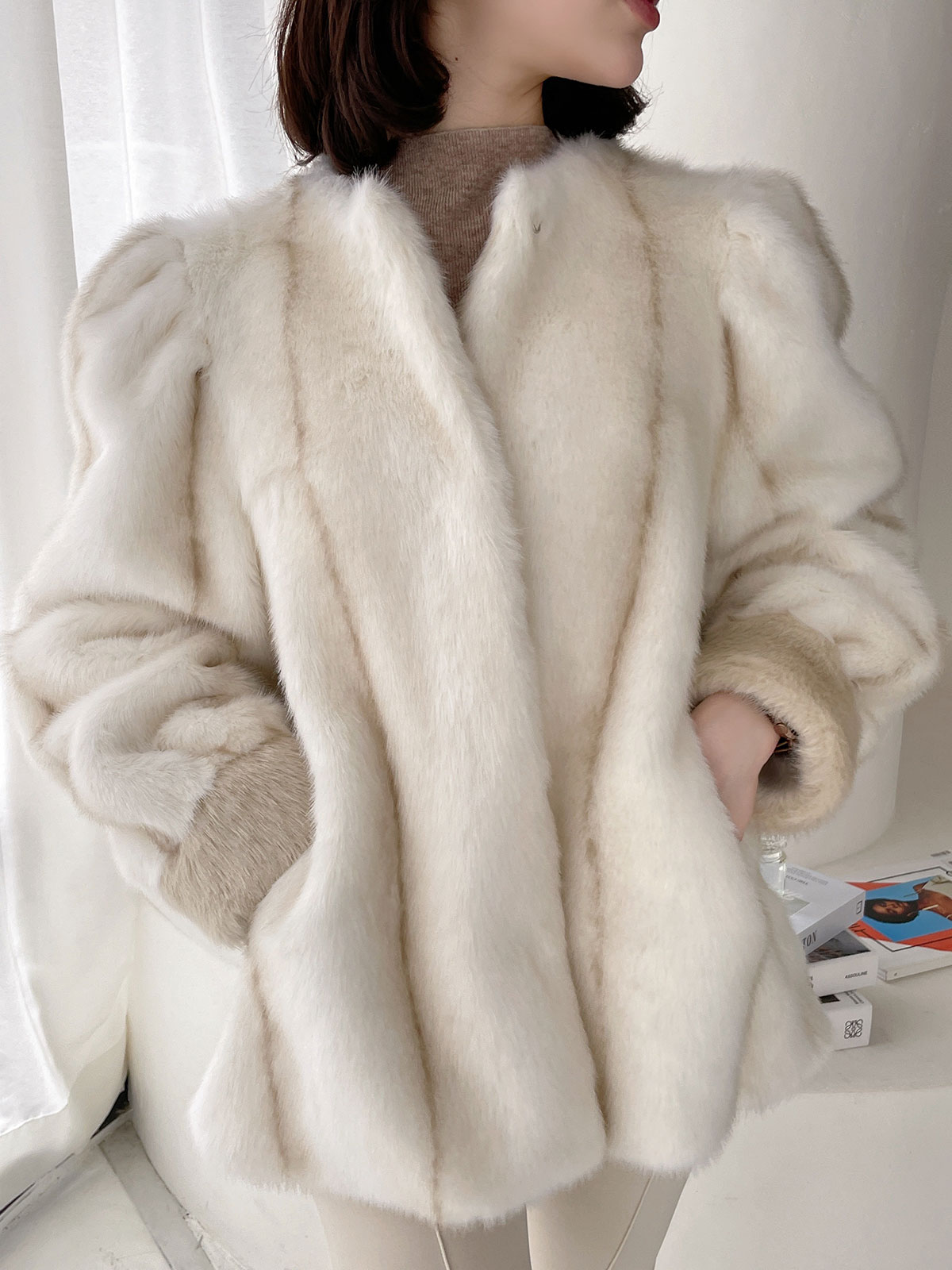 通販NEW【YILON MADE】Waistmark eco fur coat コート ジャケット・アウター